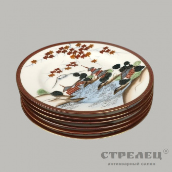 Картинка фарфоровый чайный сервиз на 6 персон. япония